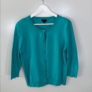 TALBOTS Green Cardigan Sz XL